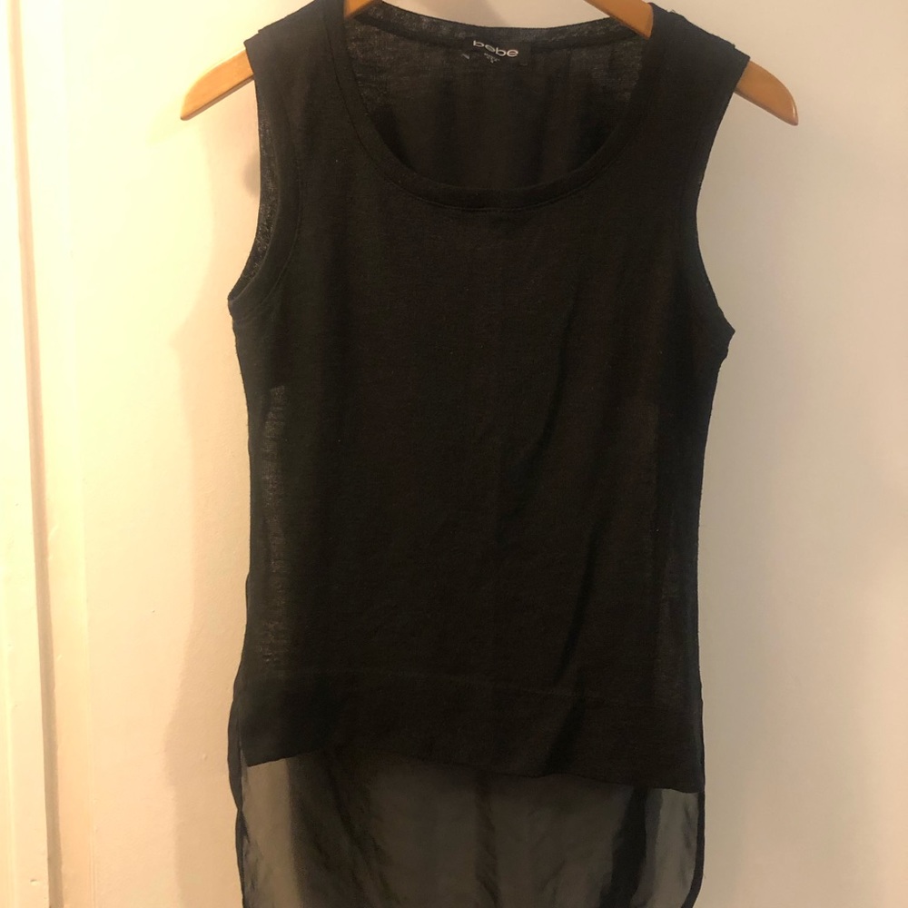 Bebe black tank top, size small.